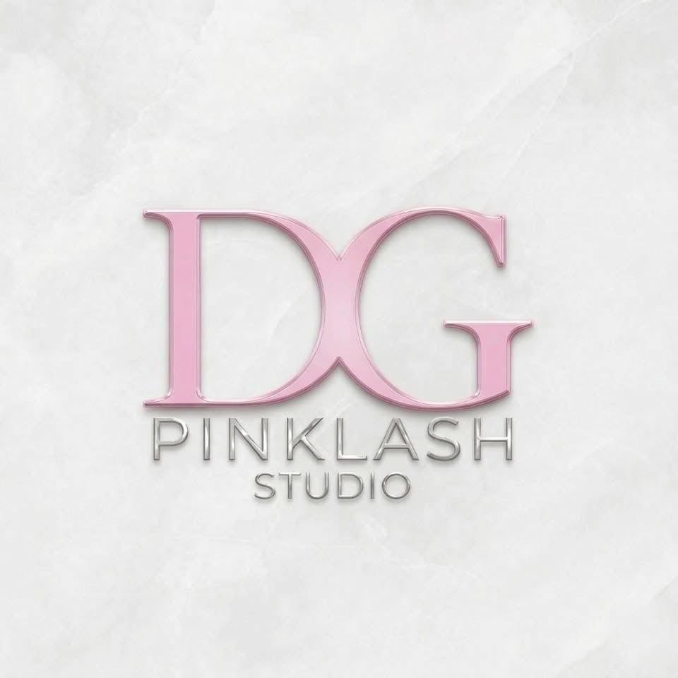 Logo Pink Lash Studio – różowy monogram DG